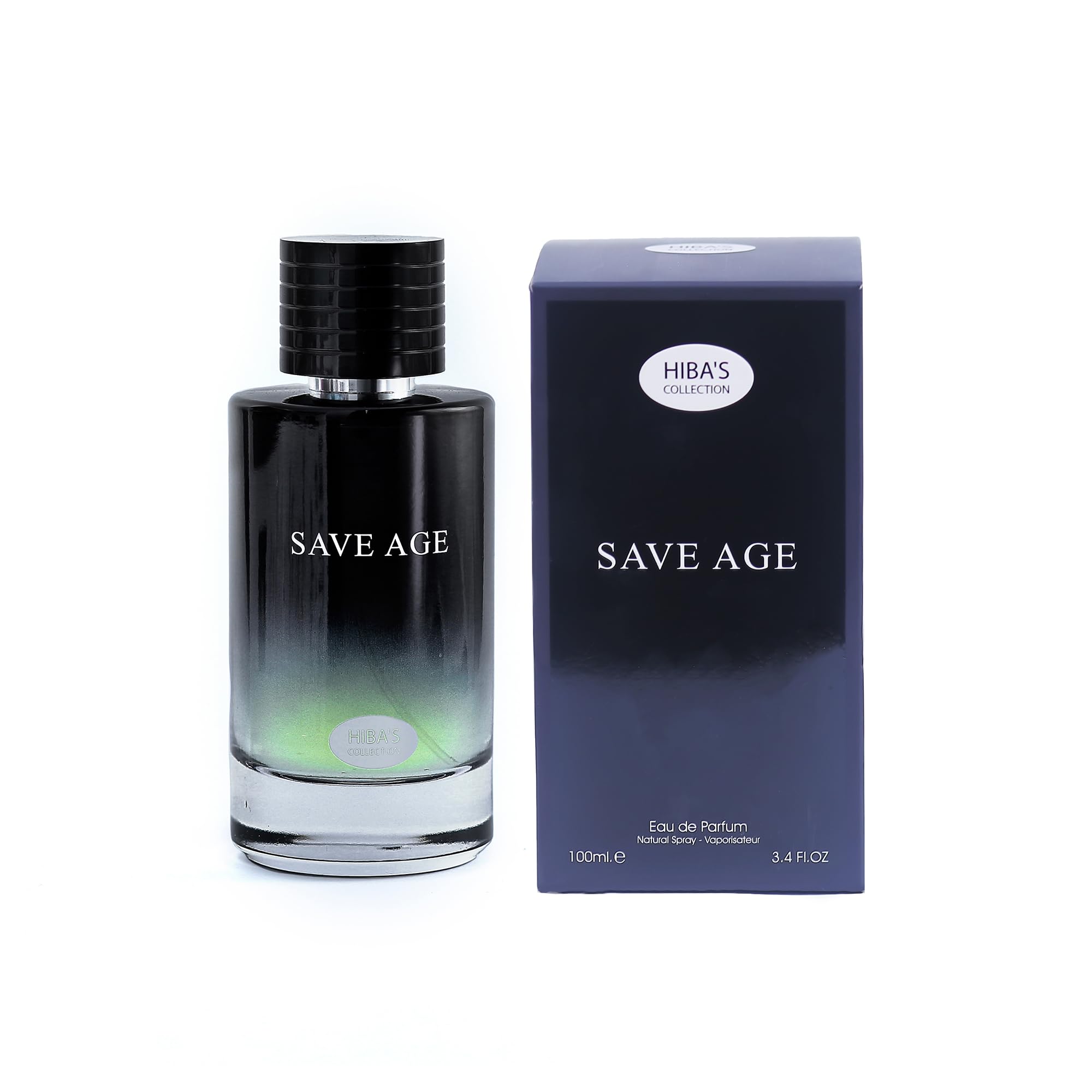 HIBA'S COLLECTION Save Age Eau de Parfum Natural Spray for Men - 100ml (3.4 fl oz) - Timeless, Sophisticated, and Long-Lasting Fragrance