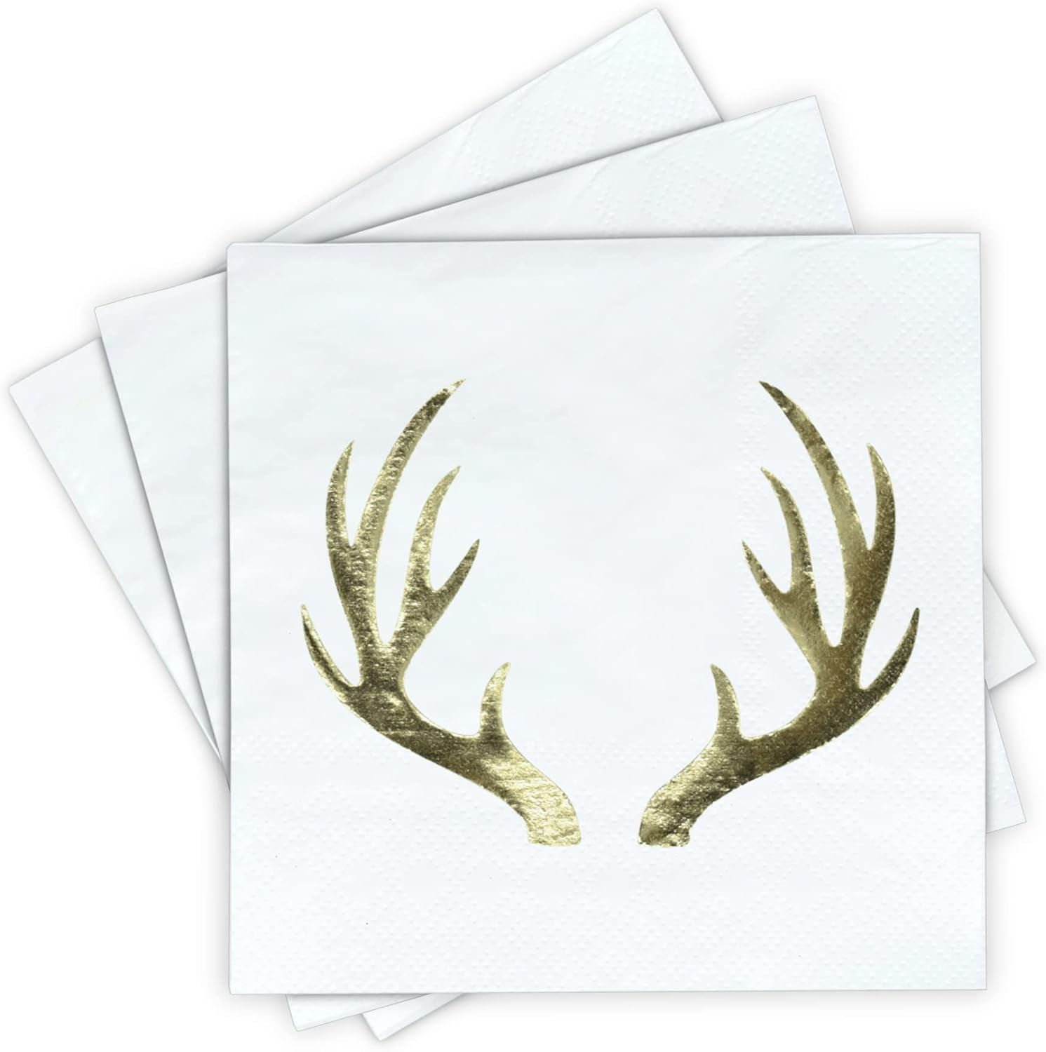 Gold Cocktail Napkins Antlers Party Napkins, Wedding
