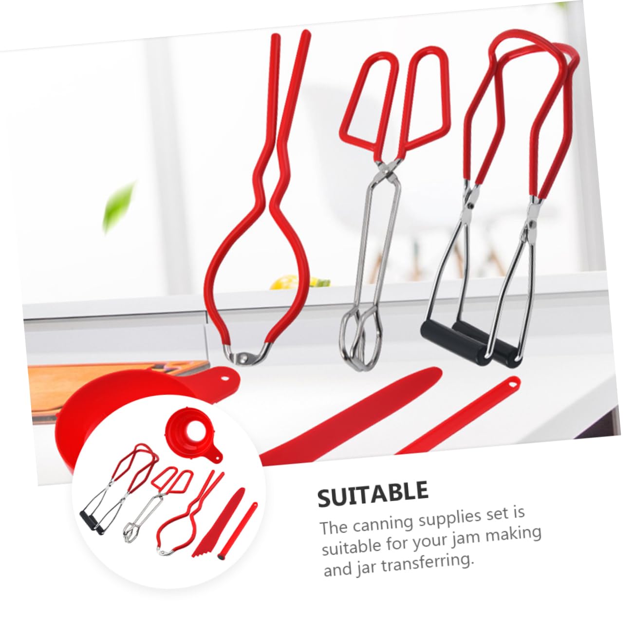 COLLBATH Kit per Preparazione Marmellate Imbuto Conservazione Sollevatore Inscatolamento Chiave Barattoli Utensili Cucina