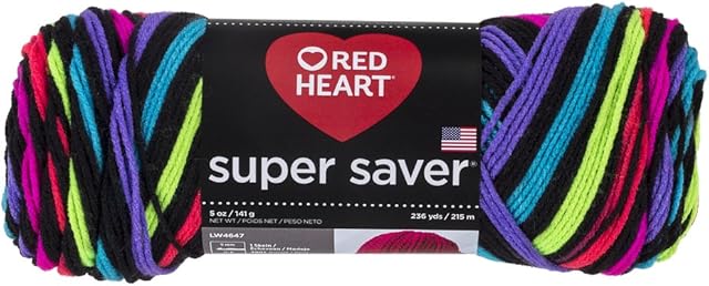 Red Heart Super Saver - Neon Stripes