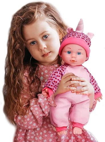 Miniatura 10 de Muñecas de bebé de 12 pulgadas para niñas de 3 años, muñeca interactiva de cuerpo suave que puede hablar, llorar, cantar y reír - (muñeca bebé