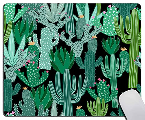 Mouse Pad Cacti Green Mousepad Cactus Office Decor for Women Men Desk Accessories Funny Floral Mousepad Gift for Coworker Boss 7.9 x 9.5 x 0.12inch
