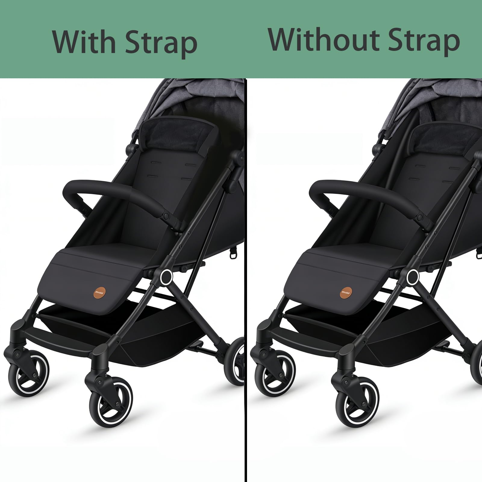 2 cinghie per passeggino da erigere (nero), universali, Sit Me Up, rimorchio per bicicletta per bambini, cintura per seggiolino per bambole, compatibile con passeggini Yoyo ecc