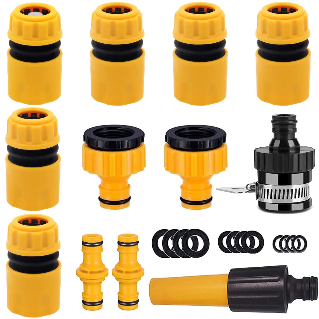 HASTHIP® 12Pcs Hose Pipe Connectors with Garden Hose Nozzle for Tap & Garden Hose, 5 Hose Quick Connector, 1 Hose Waterstop Connector, 2 Double Male & 2 Hose Connector for Car Wash Garden Irrigation (B0B9STY1GL) Amazon Price History, Amazon Price Tracker