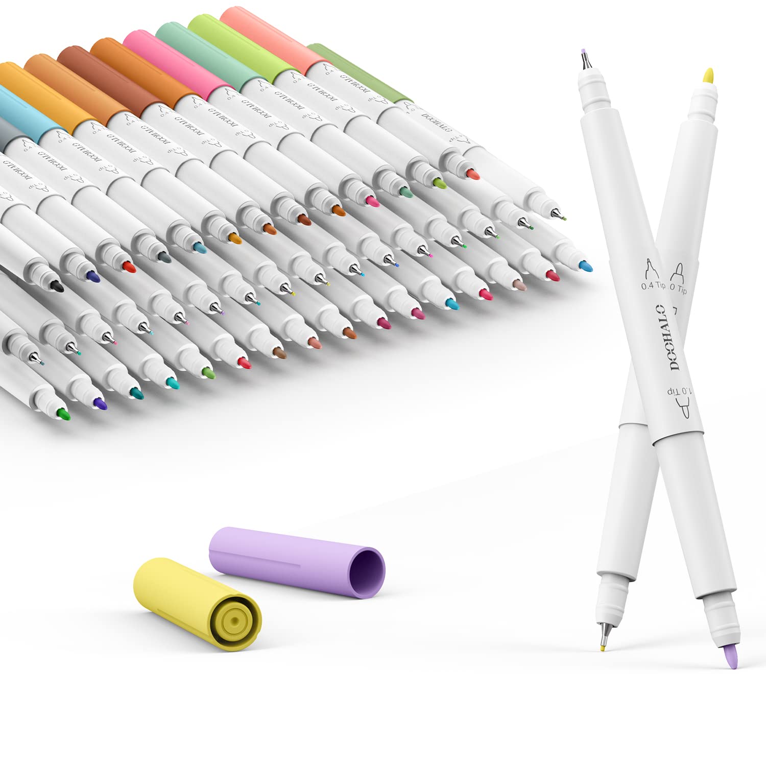 DOOHALODual Tips Tip Brush Pens Set,Fine Point Tip Markers Pens,Fineline Felt Tip Pens for Writing,Letting,Drawing,Painting,Journaling,Accessories for Art Craft(36 Pack Multi Color)