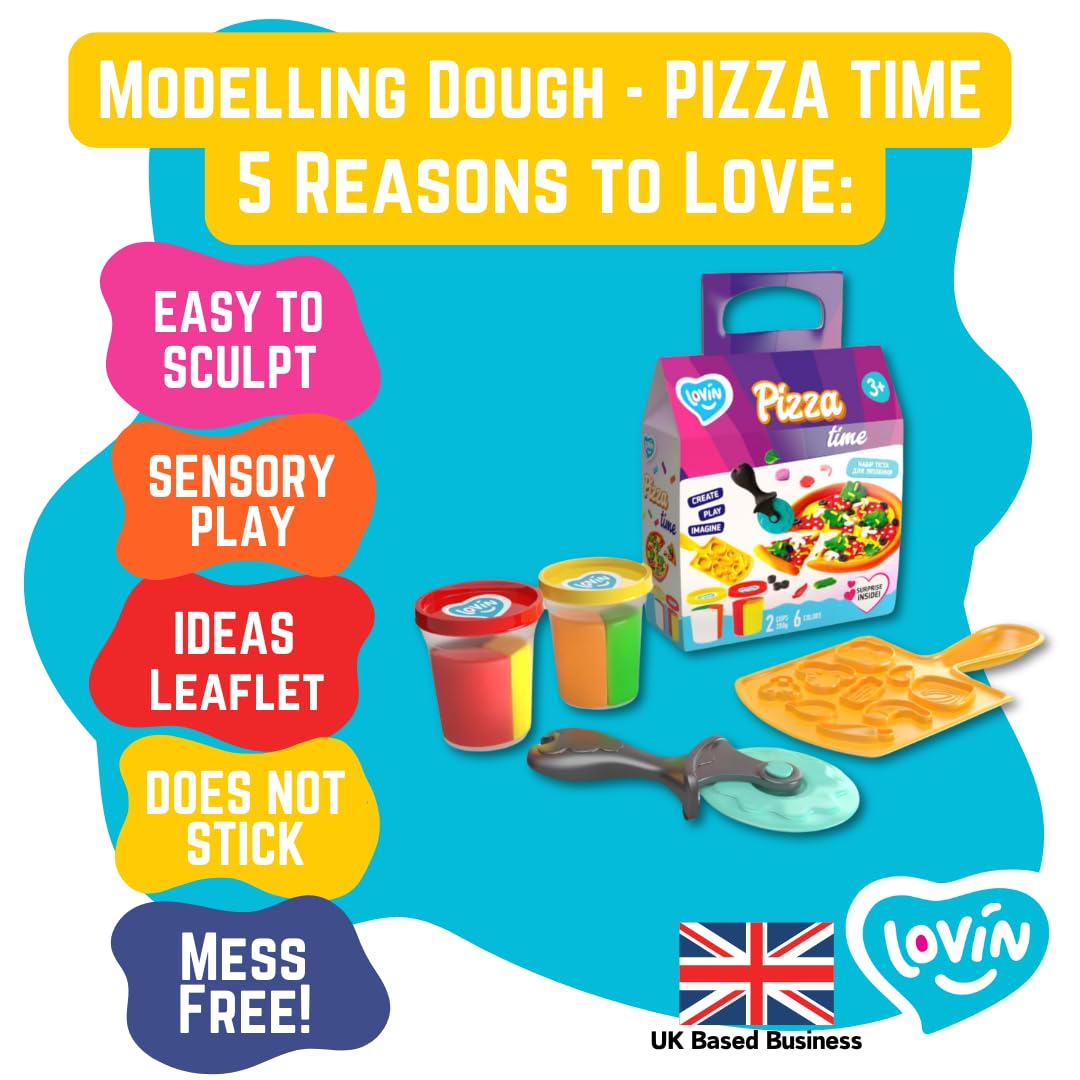 Pizza Time Lovin Modeling Set including Colour Dough, Craft Kits for Kids, Arts and Crafts for Kids - Image 2