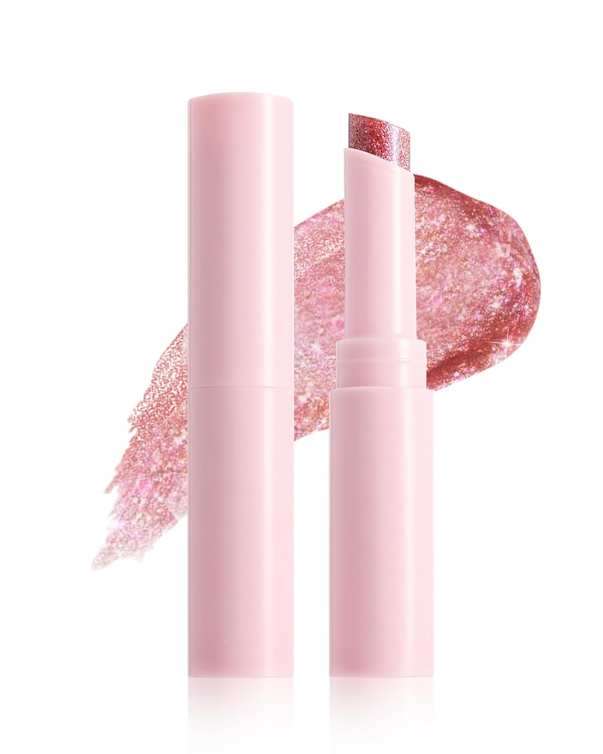 Multi-use Jelly Eyeshadow Stick,2-in-1 Pearl Pink Shimmer Eyeshadow Highlighter Stick, Eye Glitter Sticks, Long Lasting Easy to Use and Blend Facial Makeup for Eye and Face, Gift for Women 05
