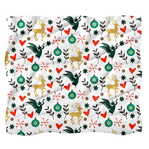 Christmas Hearts Deer Angels Throw Blanket For Couch,Sofa And Bed Blankets, 59.0X78.7 Sherpa Blanket #TOP24