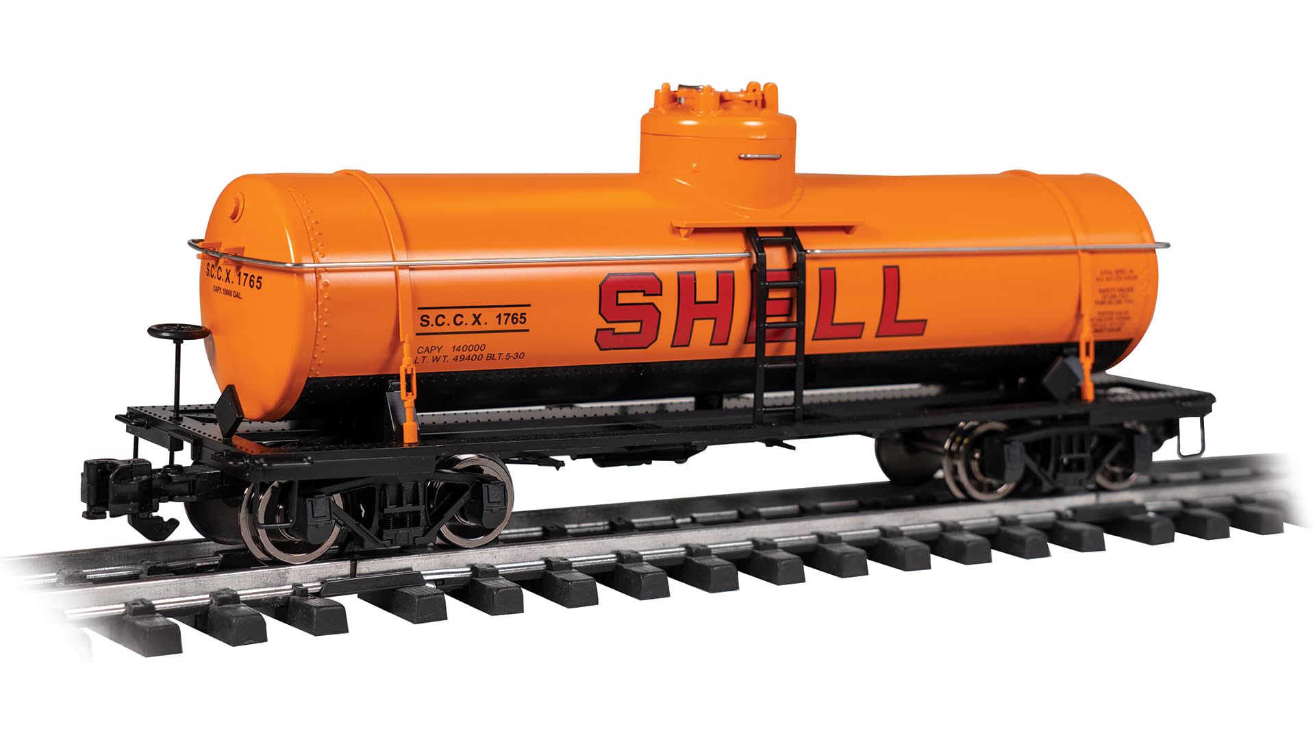 Bachmann Trains - Voitures citernes à dôme unique à l'échelle 1:29 - Shell #1765 - Grande échelle G