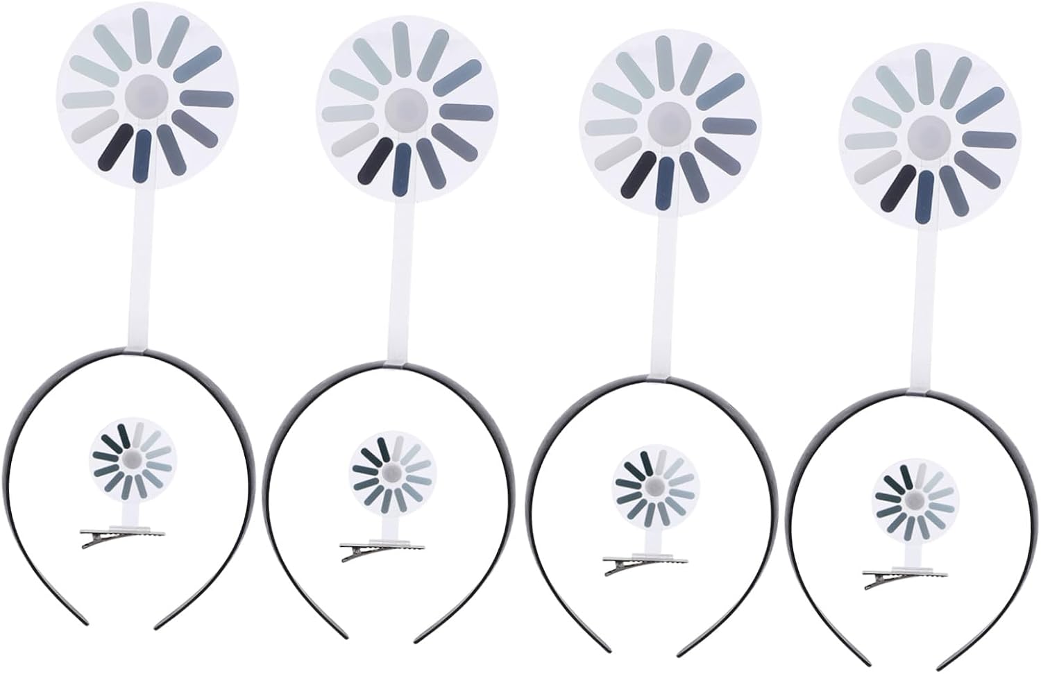 Hemobllo Novelty Brain Loading Symbol Headband and Hair Clips Set, 8pcs Plastic Rotating Loading-themed Party Accessories for Women, Funny Photo Prop Hairband
