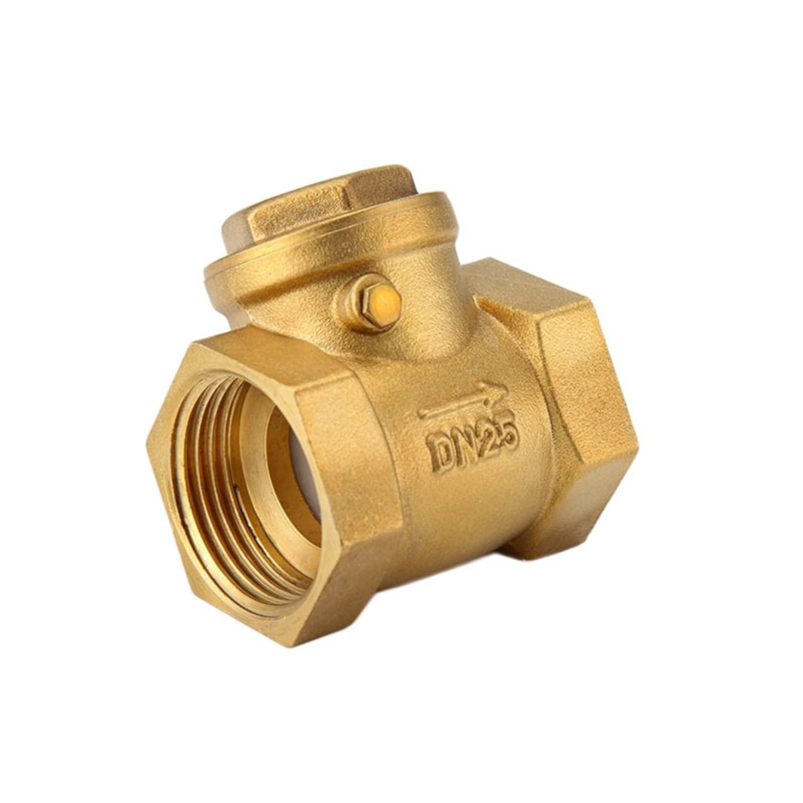 Akozon Valvola di Ritegno a Battente in Ottone DN32, Valvola di Non Ritorno con Filettatura Femmina 232PSI, Flusso Unidirezionale Impedisce il Riflusso 'acqua, Installazione