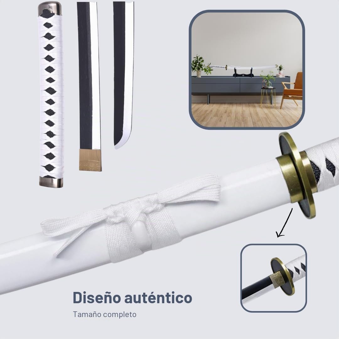 Accesorio de Cosplay de Madera con Soporte y Cinturón – Prop Decorativo Estilo Anime para Disfraces Adultos y Niños 103 cm