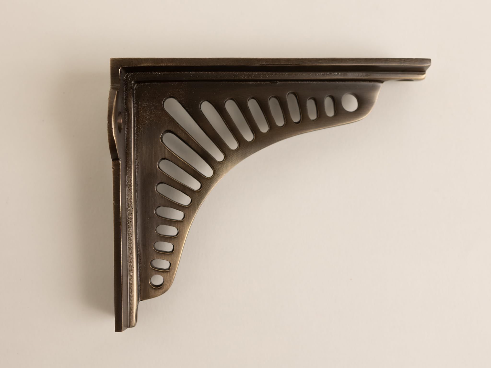 Brass Bee Antique Brass Sunrise Shelf Brackets | Heavy Duty Brackets For Kitchen Bookshelf | Brass Shelving Heavy Solid Cast Brass | Sold Individually