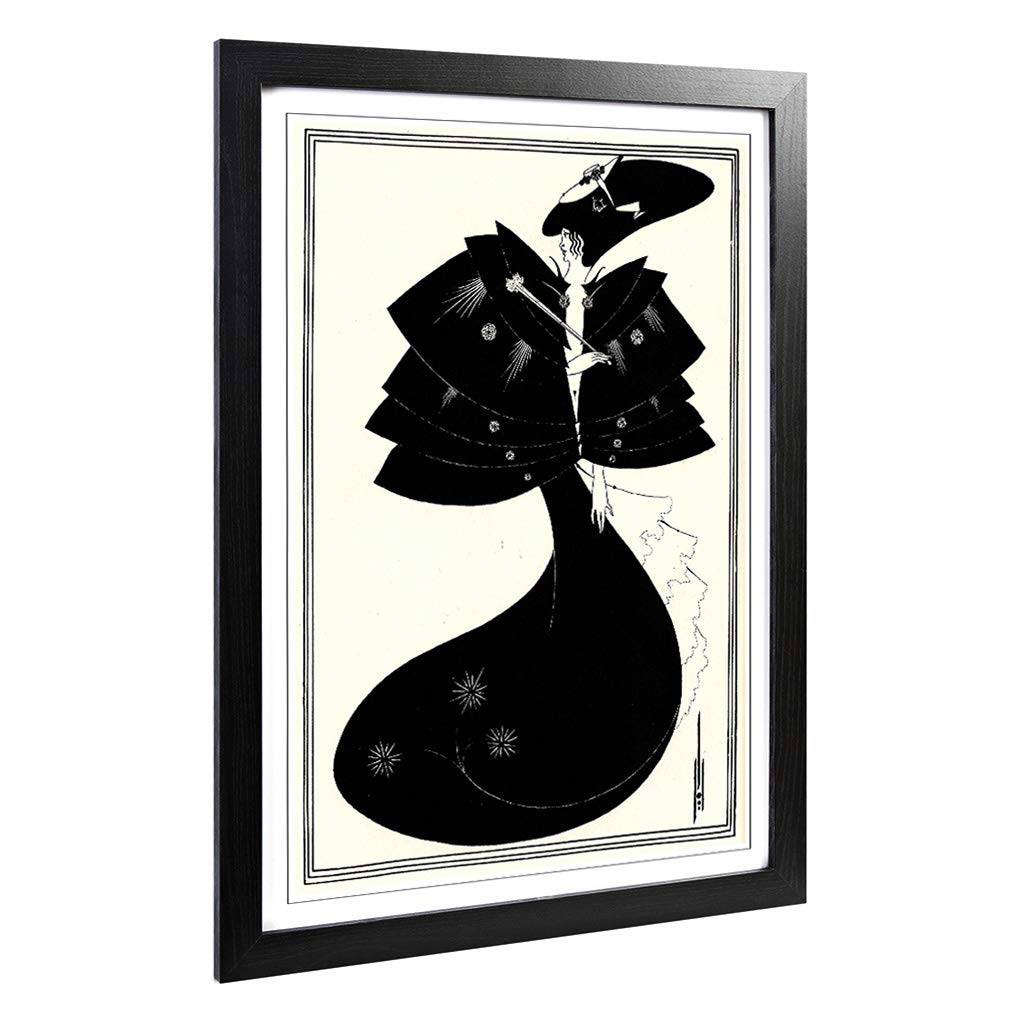 Big Box Art Framed Print of Aubrey Beardsley The Black Cape Design | Wall Art Picture | Home Decor for Kitchen, Living Room, Bedroom, Hallway, A2 / 24.5x18 Inch / 62x45cm