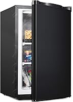 Vista 1 de Mini congelador vertical para congelador pequeño compacto (negro, 3.0 pies cúbicos)