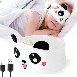 Kids Sleep Headband Wireless Bluetooth Headphones, Soft Over-Ear Headband with HD Stereo Speakers, Unique Gifts Cool Gadgets for Sleeping Workout Boy Gifts, Wireless Headband Headphones (Panda)