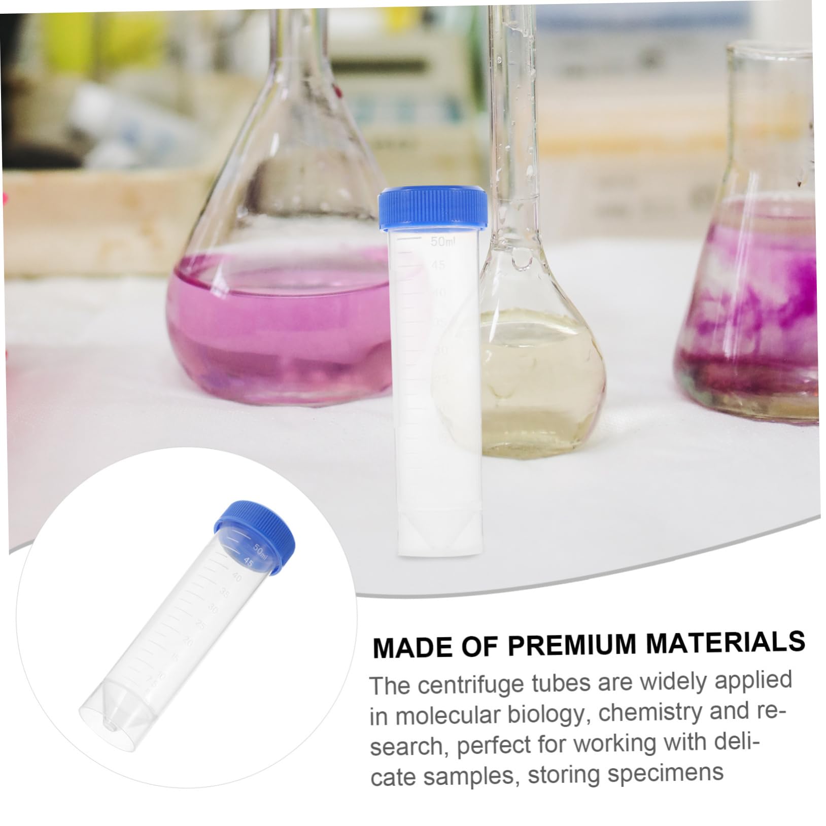 50pezzi Provette Per Centrifuga Con Tappi Vite Da Tubo Da Laboratorio Compatto e Resistente Per Esperimenti e Conservazione Liquidi Fondo Piatti Design Sigillante Antileak