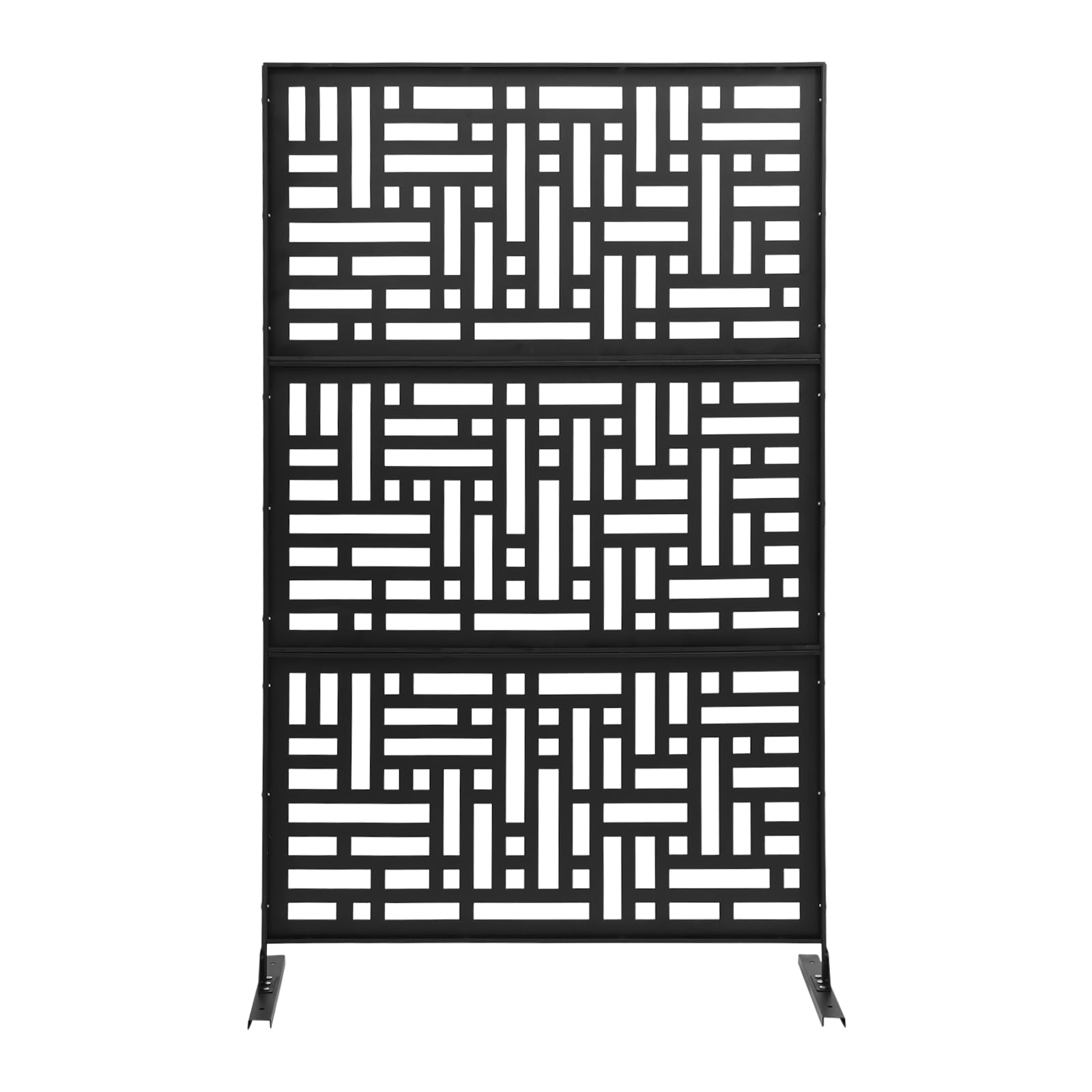 Paravent autoportant noir en treillis pour jardin salon et terrasse