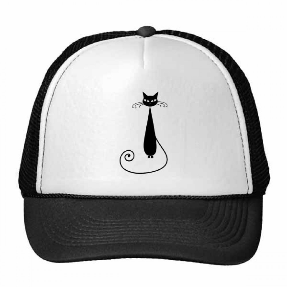Gorra de béisbol de gato negro ajustable gorro de nylon de Halloween 5