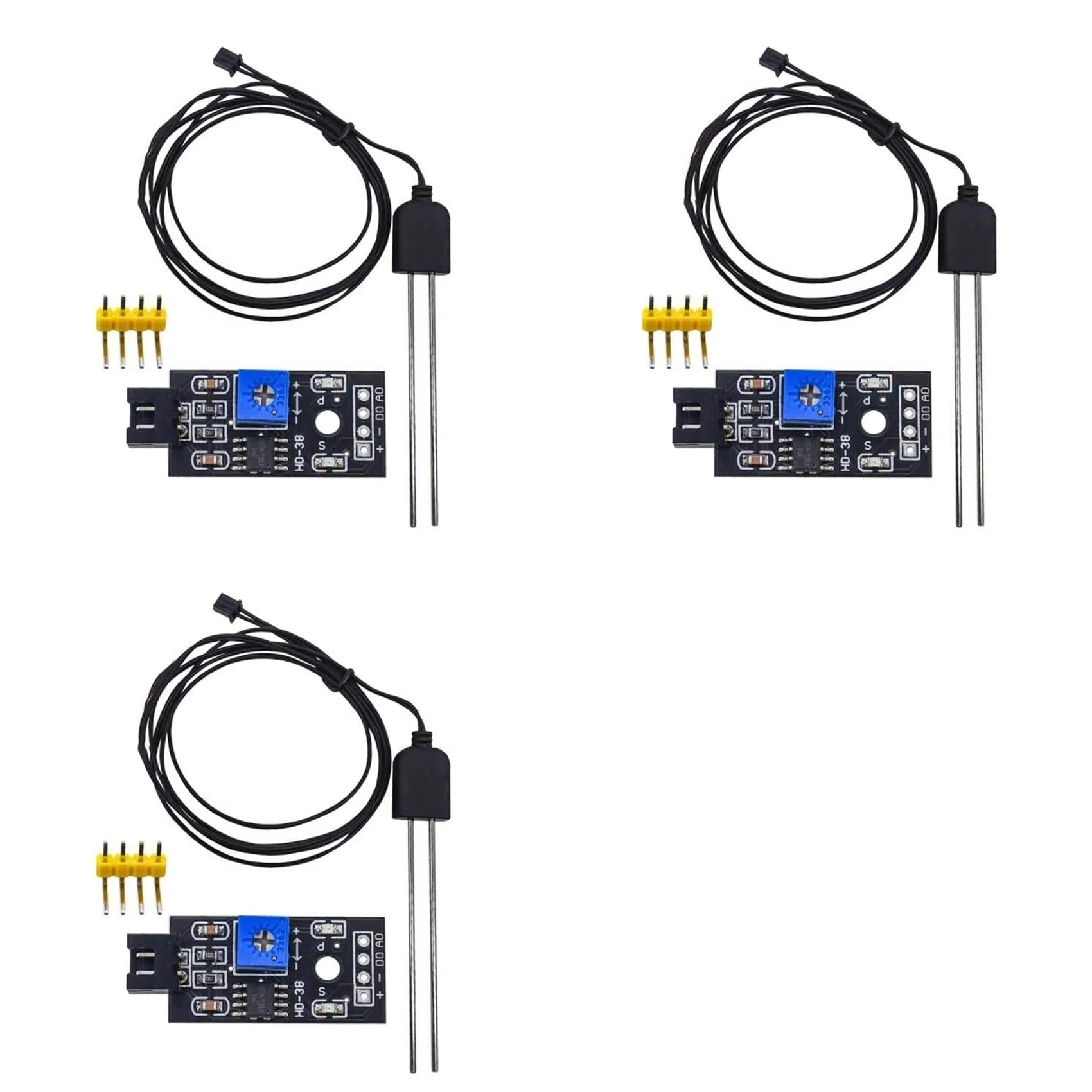 Jnchdghwa As Shown 3X Soil Moisture Sensor Detector Module Soil Moisture Test Soil Humidity Test Resistance Probe