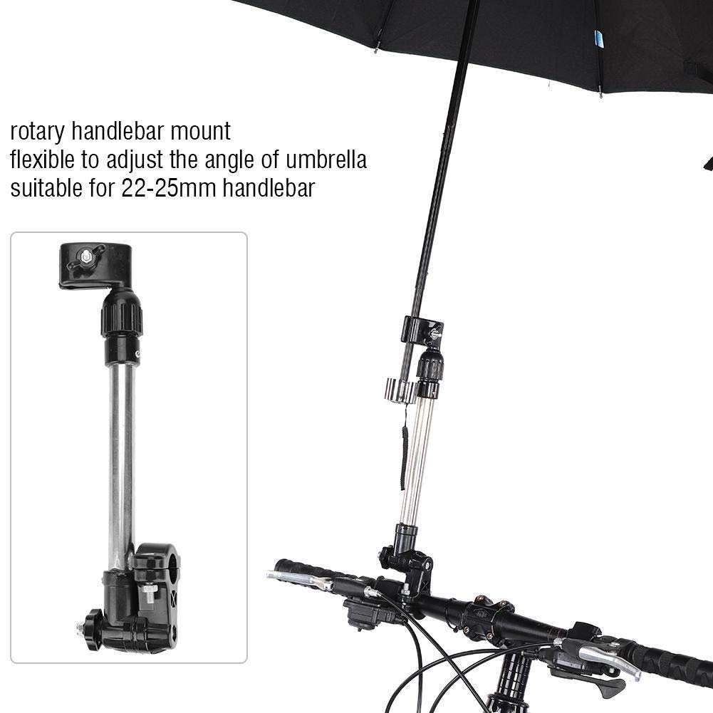 Image secondaire de Broco Parapluie Guidon Support,Vélo bébé Poussette Parapluie Pluie Fauteuil Roulant Ensoleillé Support à Extension for Guidon