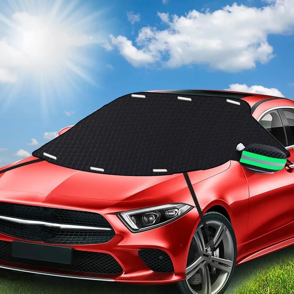 Housse de Protection pour Pare-Brise Housse Pare-brise Avant Magnétique Pour Voiture Pare-soleil En Tissu Oxford Isolation Thermique Imperméable Housses Universelles Pare-brise Voiture Protection Pare