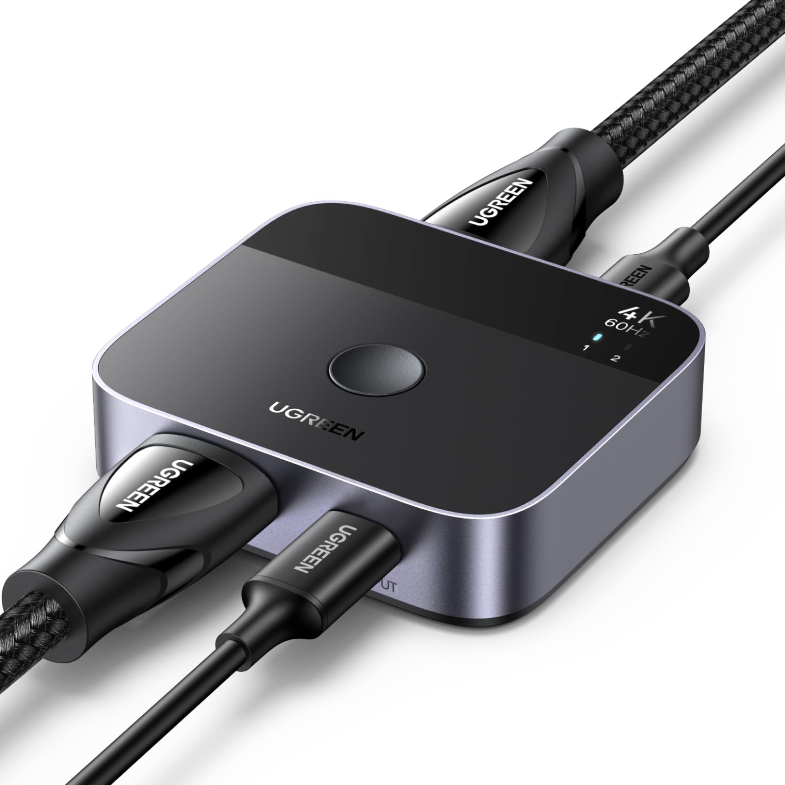 UGREEN Switch USB C + HDMI a HDMI 2.0 4K 60Hz 2 Ingressi 1 Uscita Commutatore Tipo C 2K 1080P 240Hz HDR CEC Dolby Atmos Compatibile con PC MacBook Air/Pro iPhone PS5/4 Steam Deck Nintendo Switch