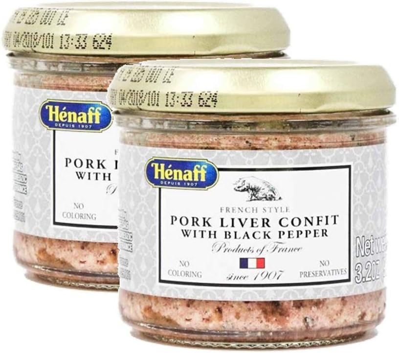 Henaff Pork Liver Confit with Black Peppercorn - 3.2 oz. (2 PACK)