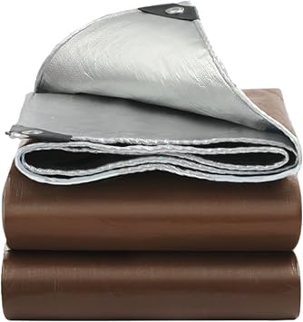 Heavy Duty Waterproof Tarp 7x3ft, Tarpaulins with Grommets, Laminated Coating On Both Sides, with Reinforced Edges, for Covering Garden Plant Camping Supplies, Rainproof