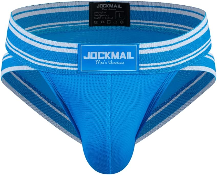 JOCKMAIL 2PCS/PACK Mens Briefs Underwear Wide Belt Mesh Athletic Sport Underwear Briefs - Image 2