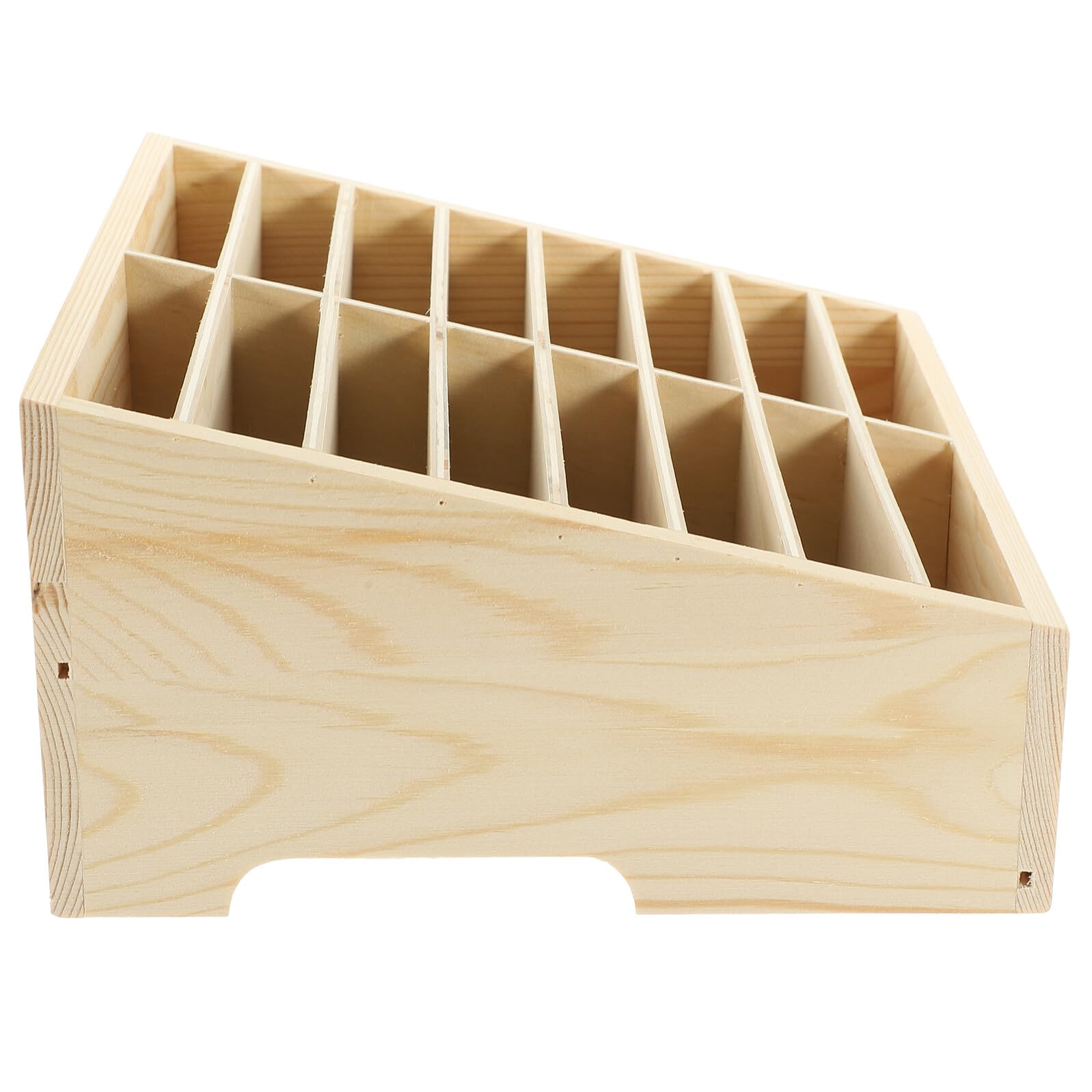 Scatola Portaoggetti da Scrivania per Telefoni Scomparti | Legno Beige, per Ufficio e Laboratorio Riparazioni, Ordine su Piano di Lavoro