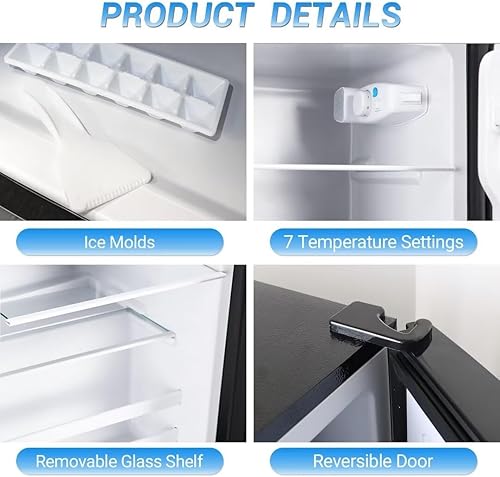 Miniatura 6 de OOTDAY Apartment Size Refrigerator, 4.0 Cu.Ft Samll Refrigerator with Freezer Suitable for Apartment, Office, Kitchen, Dorm, Compact Refrigerator