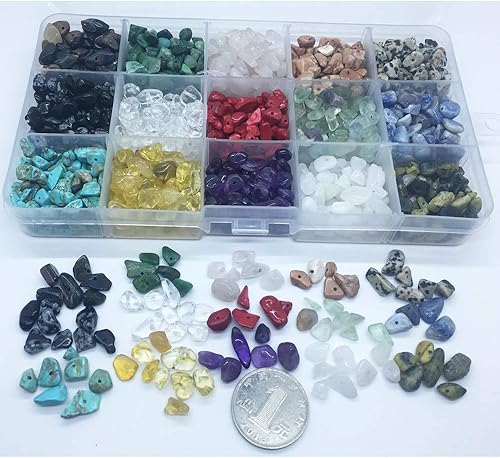 Miniatura 3 de Cuentas de piedras preciosas naturales de forma irregular, chips de piedra de cristal, energía curativa para la fabricación de joyas (15-2)