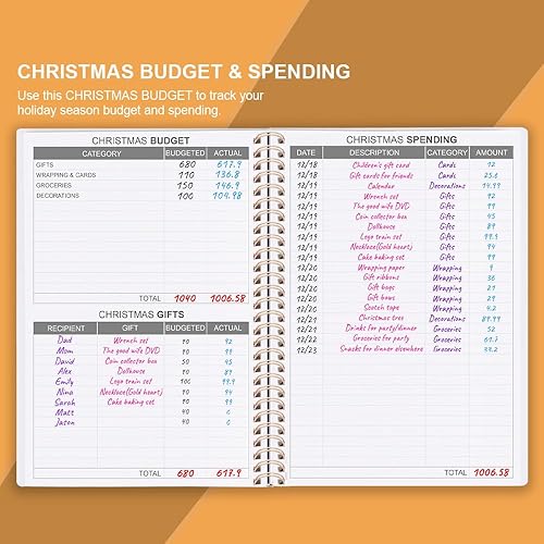 Miniatura 4 de Planificador de presupuesto y organizador mensual de facturas con bolsillos. Cuaderno de seguimiento de gastos, diario de presupuestos y