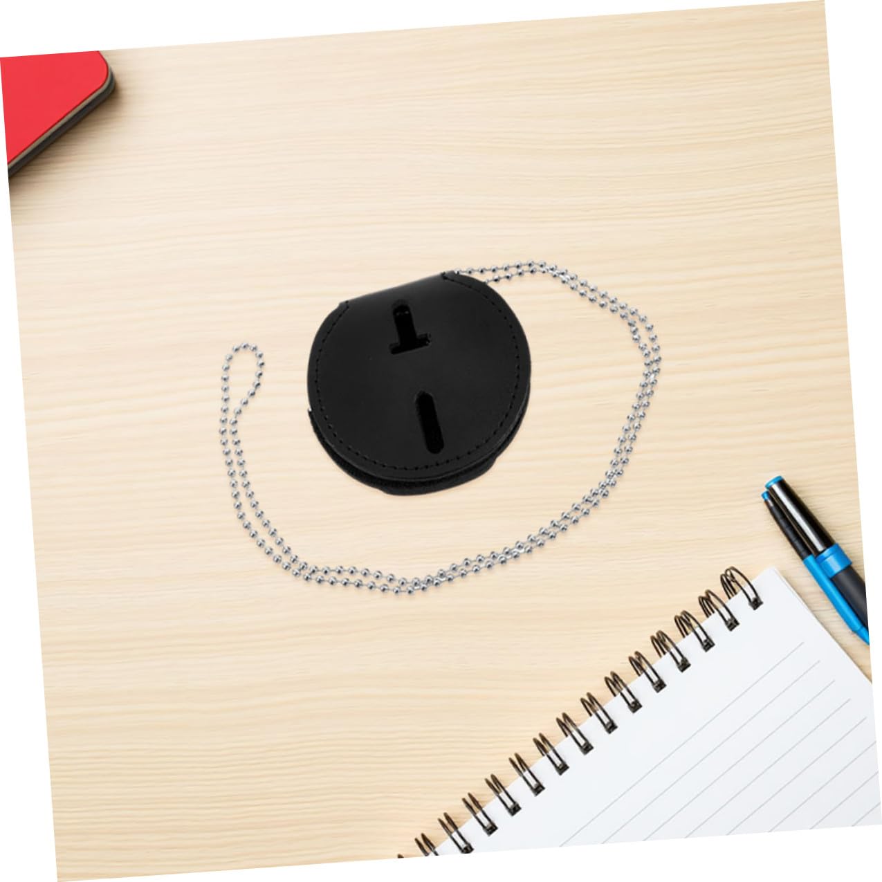 Porte-badge D’identification 7 Pièces en Pu Noir avec Clip