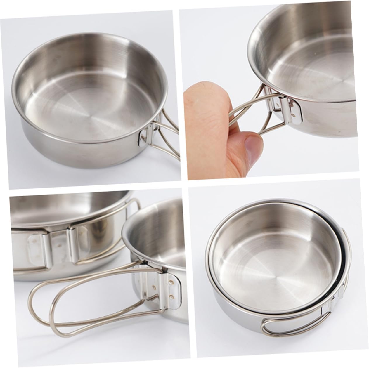 Stainless Steel Folding Bowl Camping Hiking Bowl Stackable Design Easy to Carry