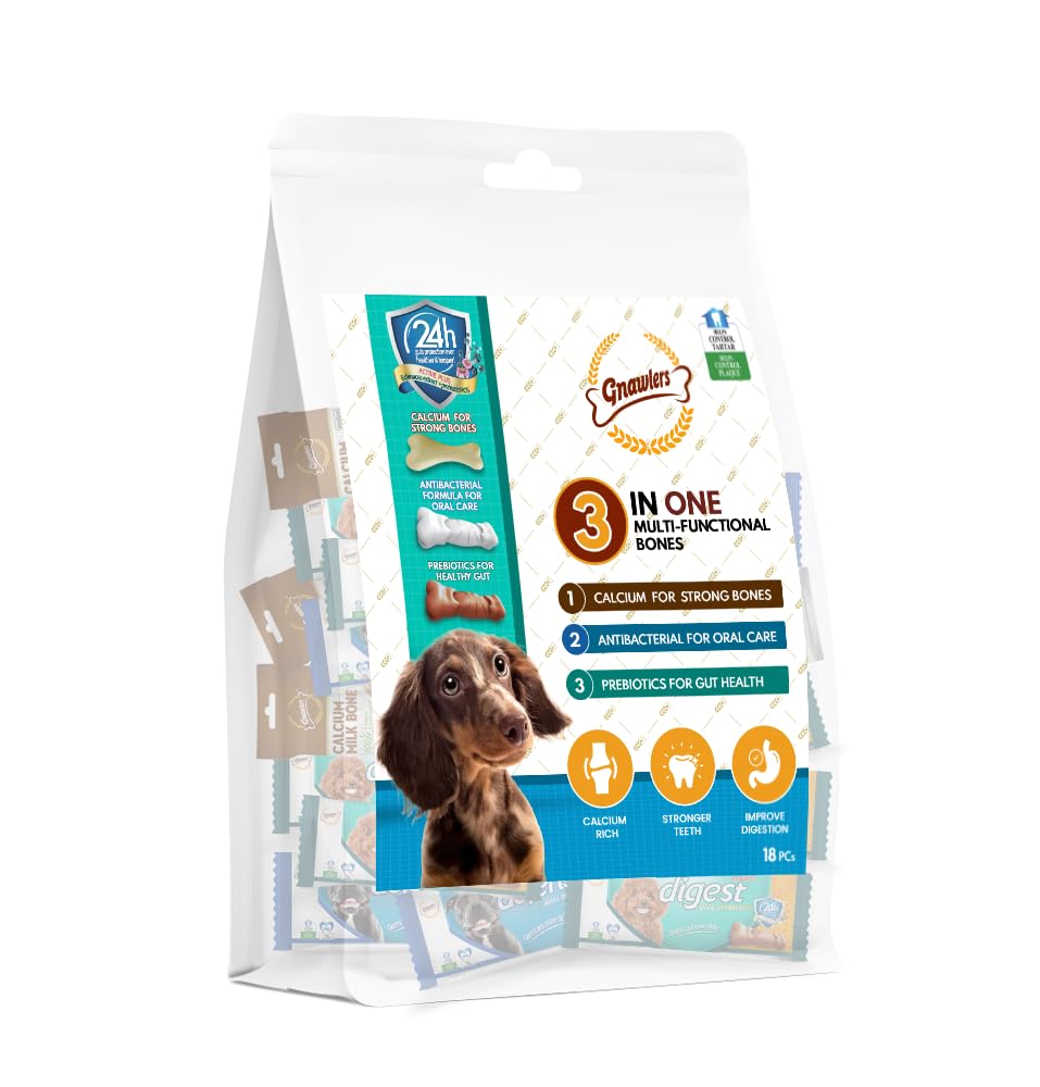 Gnawlers 3 in 1 Multi-Functional Energy Treat Bones Treat for Dogs - Pack of 1 - Sold by DogsNCats (B0CQ57WTGH) Amazon Price History, Amazon Price Tracker