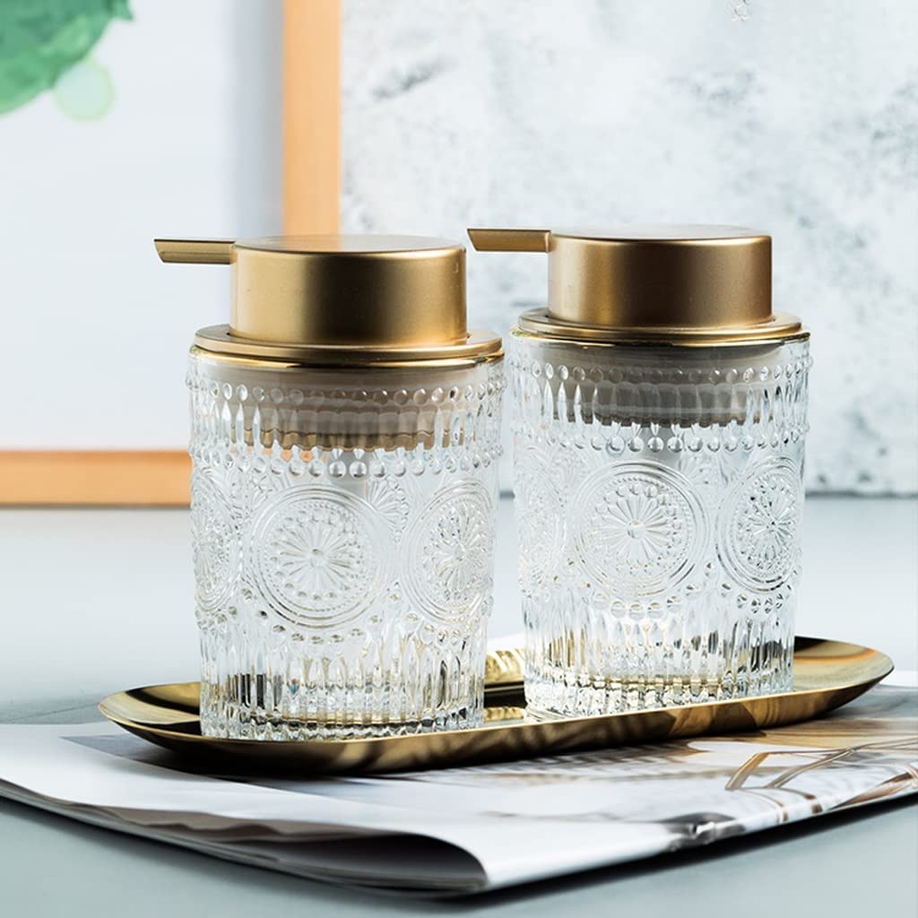 Set da Bagno Set Accessori Bagno Dispenser Di Sapone In Vetro Trasparente Da 200 Ml / 6,8 Once Set Di Accessori Per Il Bagno Dispenser Di Lozioni Per La Cucina Del Bagno Set Bagno Accessori ( Size : 3