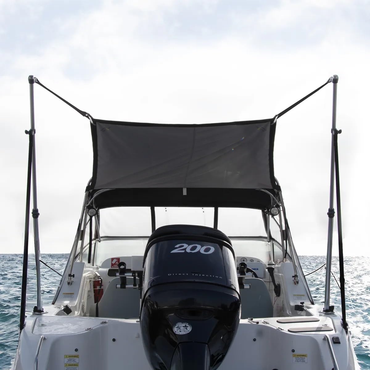 Oceansouth T-Top Kit d'extension/Ombre de poupe (Noir, Longueur et Largeur 2.4m - 2.1m)