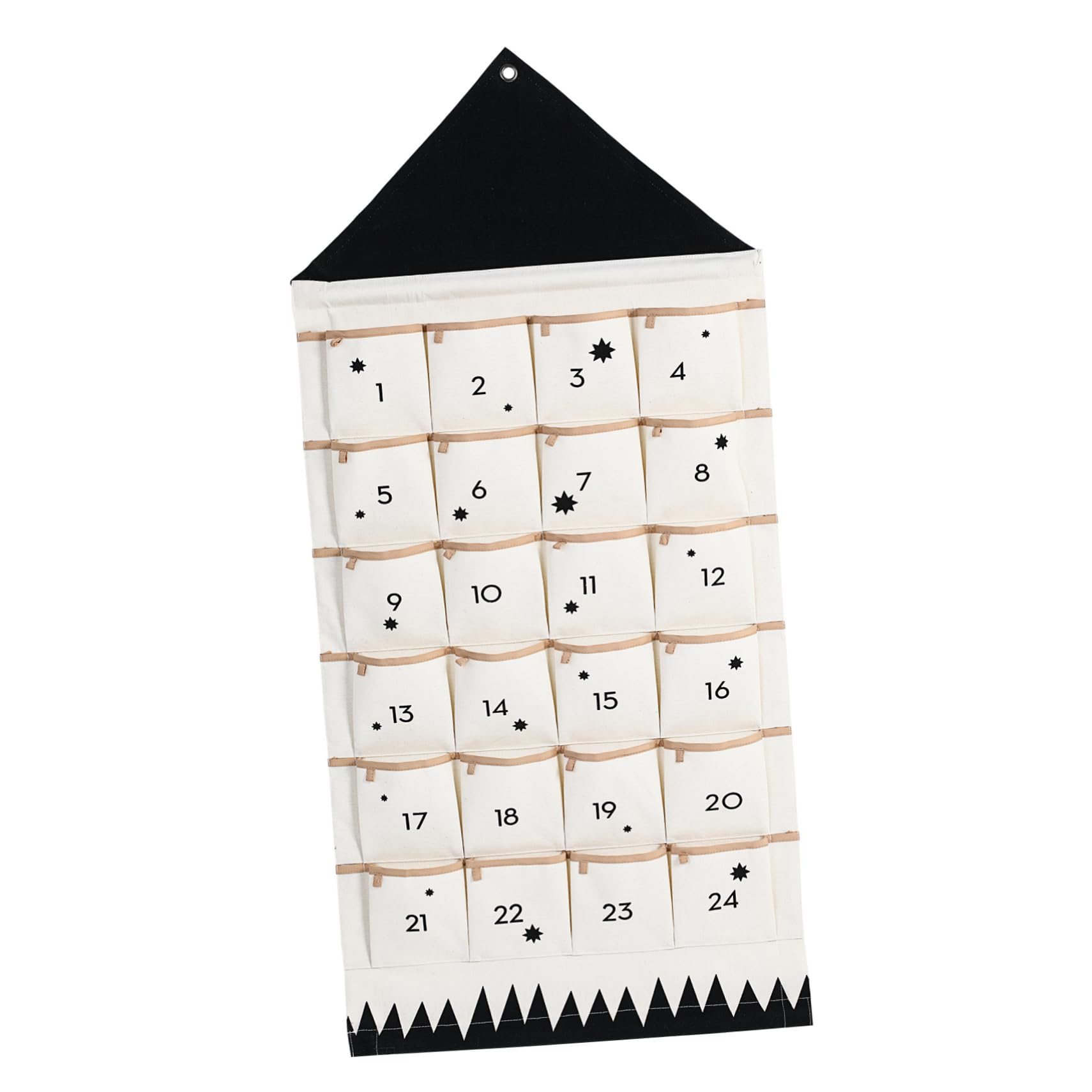 jojofuny Adventskalender Zum Befüllen Mit Fächern Canvas Wandaufbewahrungstasche in Hausform Multifunktional Für Weihnachten Und Kinderzimmer