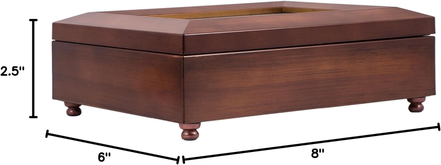 Cottage Garden Daughter Dark Wood Finish Jewelry Music Box - Plays Tune You are My Sunshine