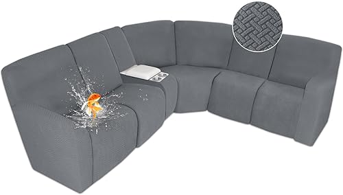 Miniatura 29 de ALIECOM Fundas 100% impermeables para sofá seccional reclinable en forma de L, funda elástica para sofá seccional reclinable de esquina, protector