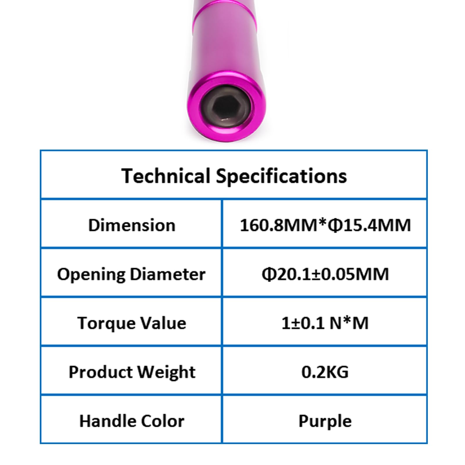 TOJOIN TOJOIN Klucz Dynamometryczny Torque Wrench Typu N 1 N-m Otwór 20 mm Ochrona Złącza RF do Pomiarów Mikrofalowych RF Fioletowy (N Purple-1pc)