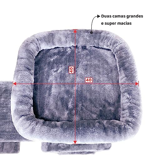 Arranhador de gato grande, luxuoso, ajustável, multifuncional com casa, camas, poleiros, escada e br