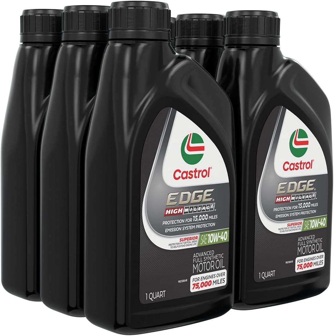 Castrol EDGE High Mileage 10W-40 Advanced Full Synthetic Motor Oil, 1 Quart, Pack of 6 - Image 5