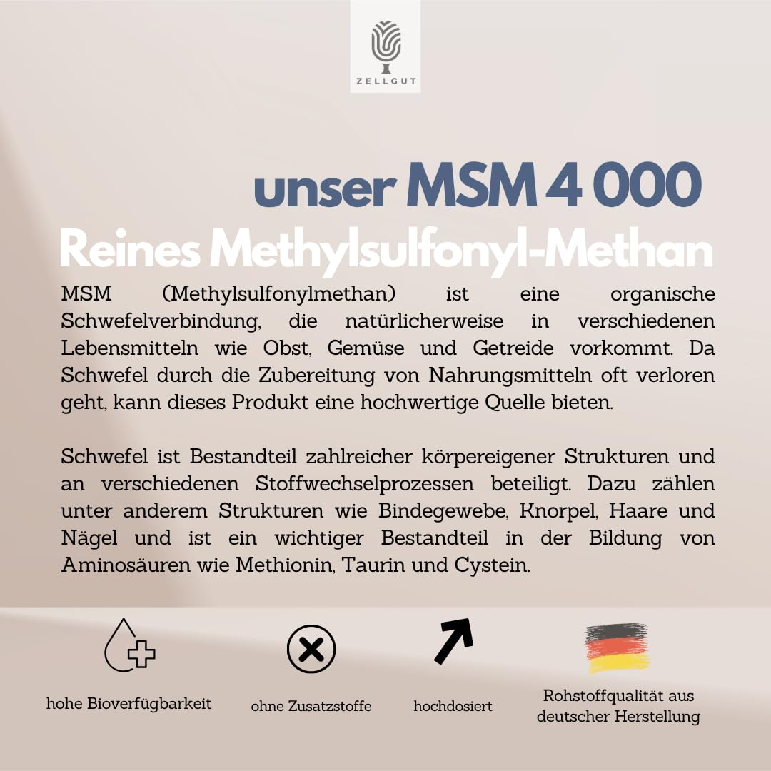 MSM 4000 • PATENTIERTER MARKENROHSTOFF OptiMSM® • 150 KAPSELN