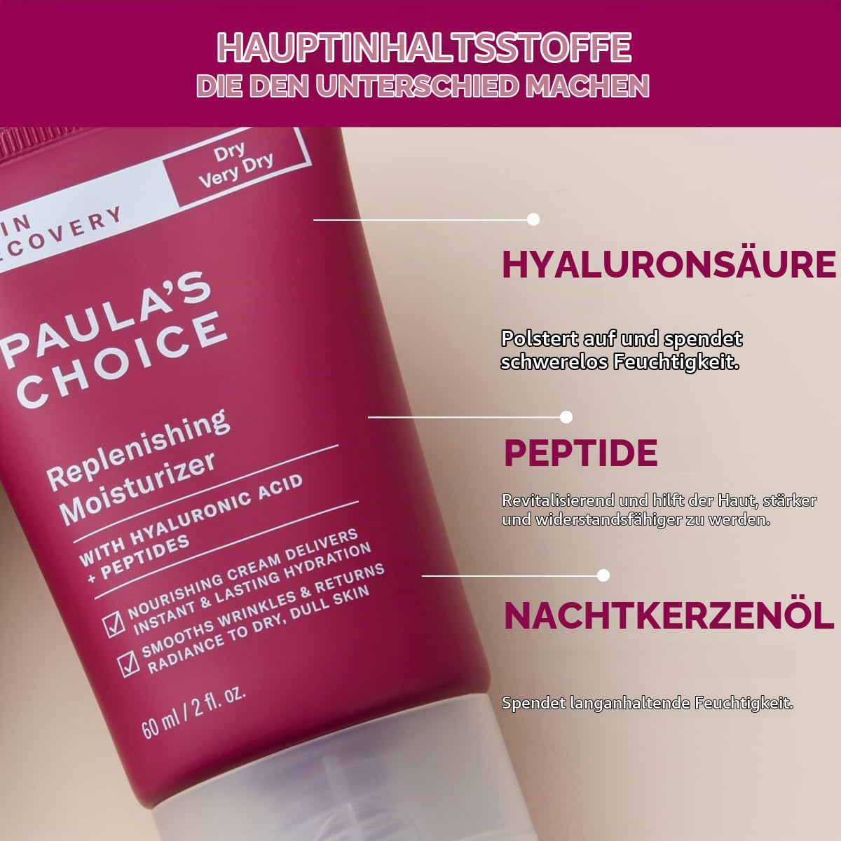 Paula's Choice Feuchtigkeitscreme, Reduziert Rötungen, Trockene Haut, 60 ml