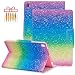 Produktbild Popbag Schutzhülle für iPad 9.7 2018 6th / 2017 5th / Air 2 / Air - PU Leder Folio Smart Stand Cover mit Auto Sleep/Wake Funktion für Apple iPad 6th / 5th Gen, iPad Air 1/2, Rainbow