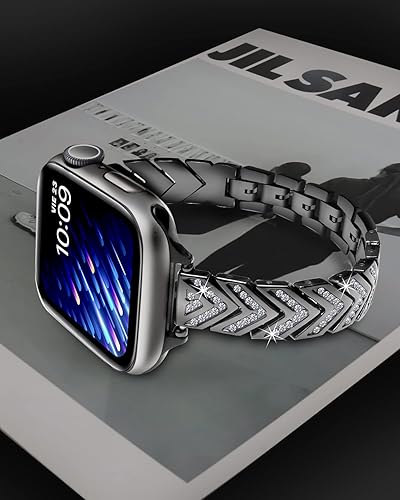 Miniatura 5 de beu1st Correas brillantes compatibles con Apple Watch Band de 1.496 in, 1.575 in, 1.614 in, 1.654 in, 1.732 in, 1.772 in para mujer, correa de