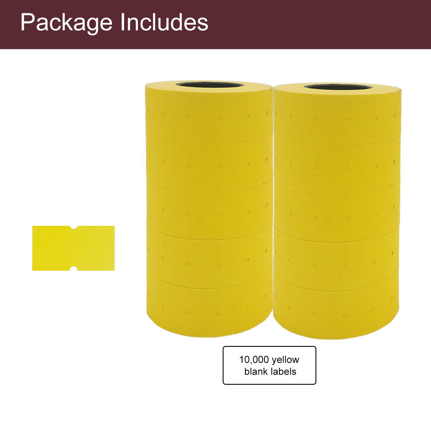 Motex 1 ligne d'étiquettes jaune fluo – Jaune fluo 10 000 étiquettes vierges de prix et de date pour pistolets MX-5500 et Perco 1 ligne de prix et de date